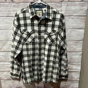 Redhead mens medium button up flannel. Tan & brown